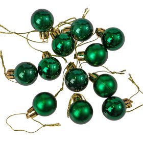 12 buc. set globuri de Crăciun 2.5cm - Verde Închis