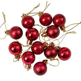 12 buc. set globuri de Crăciun 2.5cm - Bordo