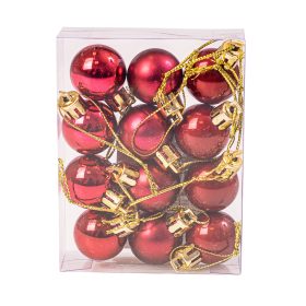 12 buc. set globuri de Crăciun 2.5cm - Bordo