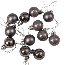 12 buc. set globuri de Crăciun 2.5cm - Grafit