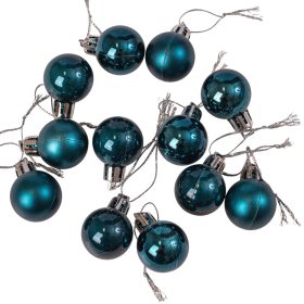 12 buc. set globuri de Crăciun 2.5cm - Albastru Noapte