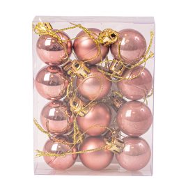 12 buc. set globuri de Crăciun 2.5cm - Rose Gold