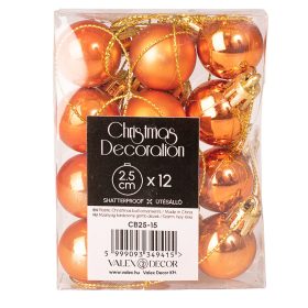 12 buc. set globuri de Crăciun 2.5cm - Bronz