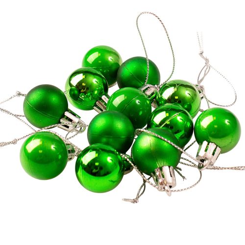 Set globuri de Crăciun 12 buc. 2.5 cm – Verde  