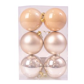 6 buc. set globuri de Crăciun 6cm - Șampanie