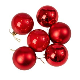 6 buc. set globuri de Crăciun 6cm - Roșu