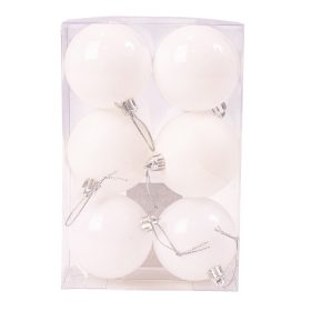 6 buc. set globuri de Crăciun 6cm - Alb