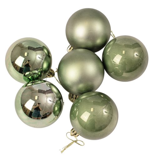 6 buc. set globuri de Crăciun 6cm - Verde Deschis