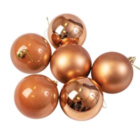 6 buc. set globuri de Crăciun 6cm - Maro Deschis
