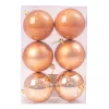 6 buc. set globuri de Crăciun 6cm - Maro Deschis