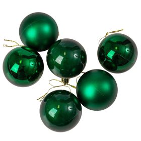 6 buc. set globuri de Crăciun 6cm - Verde Închis