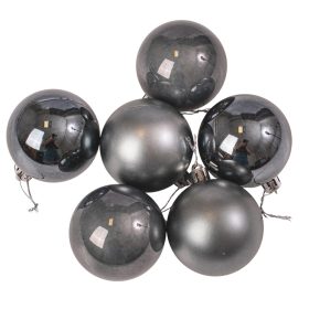 6 buc. set globuri de Crăciun 6cm - Grafit