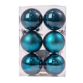 6 buc. set globuri de Crăciun 6cm - Albastru Noapte