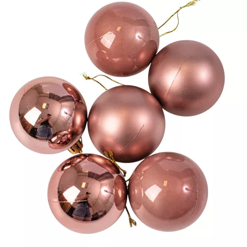 6 buc. set globuri de Crăciun 6cm - Rose Gold