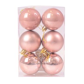 6 buc. set globuri de Crăciun 6cm - Rose Gold