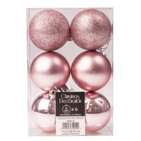 6 buc. set globuri de Crăciun 6cm - Roz
