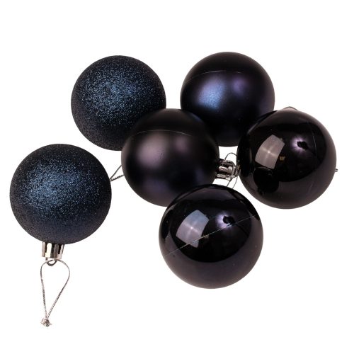 Set globuri de Crăciun 6 buc. 6 cm – Albastru închis  