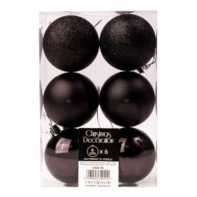 6 buc. set globuri de Crăciun 6cm - Negru