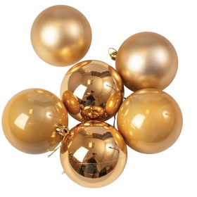 6 buc. set globuri de Crăciun 8cm - Auriu