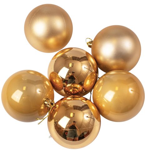 6 buc. set globuri de Crăciun 8cm - Auriu