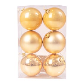 6 buc. set globuri de Crăciun 8cm - Auriu