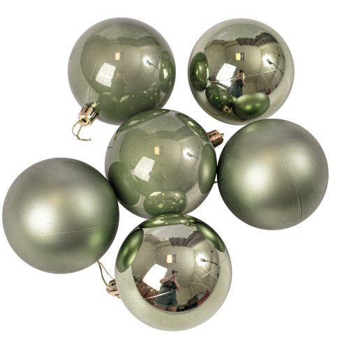 6 buc. set globuri de Crăciun 8cm - Verde Deschis