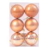 6 buc. set globuri de Crăciun 8cm - Maro Deschis
