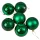 6 buc. set globuri de Crăciun 8cm - Verde Închis