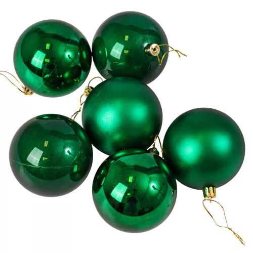 6 buc. set globuri de Crăciun 8cm - Verde Închis