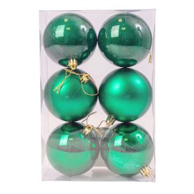 6 buc. set globuri de Crăciun 8cm - Verde Închis