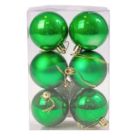 6 buc. set globuri de Crăciun 8cm - Verde