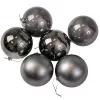 6 buc. set globuri de Crăciun 8cm - Grafit