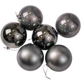 6 buc. set globuri de Crăciun 8cm - Grafit