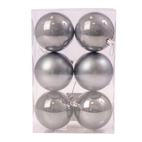 6 buc. set globuri de Crăciun 8cm - Grafit