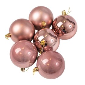 6 buc. set globuri de Crăciun 8cm - Rose Gold