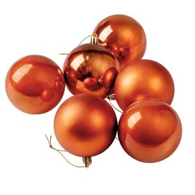 6 buc. set globuri de Crăciun 8cm - Bronz