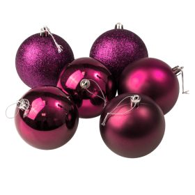 6 buc. set globuri de Crăciun 8cm - Mov Închis