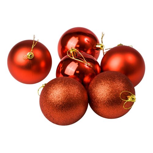 Set globuri de Crăciun 6 buc. 8 cm – Roșu  