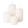 Set lumânări advent cilindrice în trepte, Ø40 x 40/55/70/85mm - Lucios Alb
