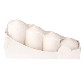   Set lumânări advent cilindrice în trepte, Ø40 x 40/55/70/85mm - Lucios Alb