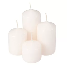   Set lumânări advent cilindrice în trepte, Ø40 x 40/55/70/85mm - Lucios Ecru
