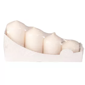   Set lumânări advent cilindrice în trepte, Ø40 x 40/55/70/85mm - Lucios Ecru