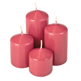   Set lumânări advent cilindrice în trepte, Ø40 x 40/55/70/85mm - Lucios Bordo