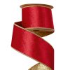 Panglică de catifea roșie cu spate sclipitor cu margini metalice 63mm x 5m  