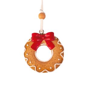   Ornament gogoșă din turtă dulce, polirezina, 5.5cm, pentru utilizare creativă sau brad de Crăciun