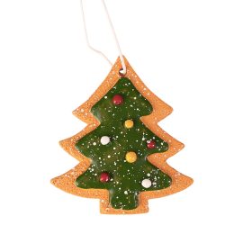   Ornament brad din turtă dulce, polirezina, 7 x 6cm, pentru utilizare creativă sau brad de Crăciun