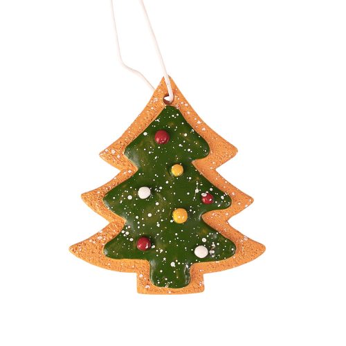 Decor brad turtă dulce polirășină 7 x 6cm pentru utilizare creativă sau pentru bradul de Crăciun