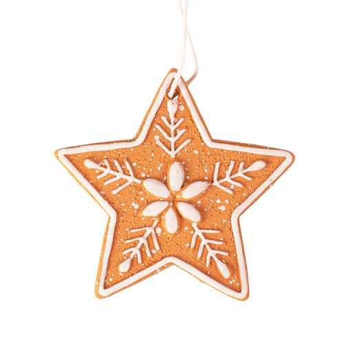 Decor stea turtă dulce polirășină 7cm pentru utilizare creativă sau pentru bradul de Crăciun