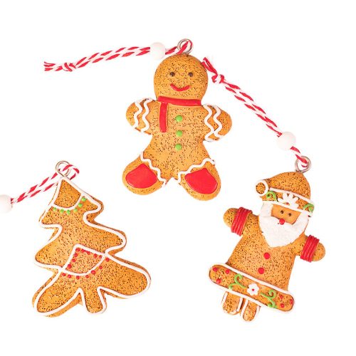 Set decor turtă dulce polirășină 6 x 5cm pentru utilizare creativă sau pentru bradul de Crăciun