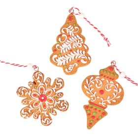   Set decorațiuni turtă dulce, polirezina, pentru utilizare creativă sau brad de Crăciun